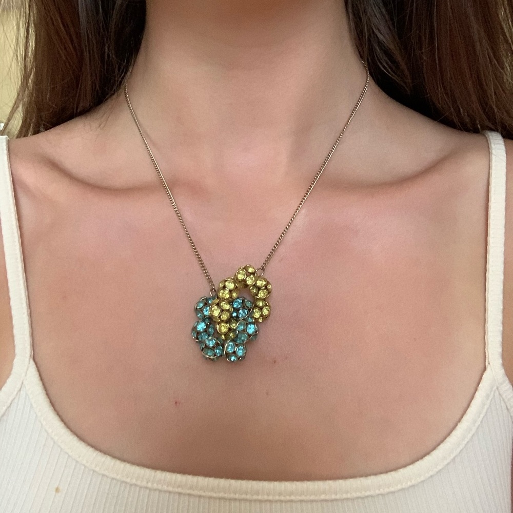 yellow and blue necklace